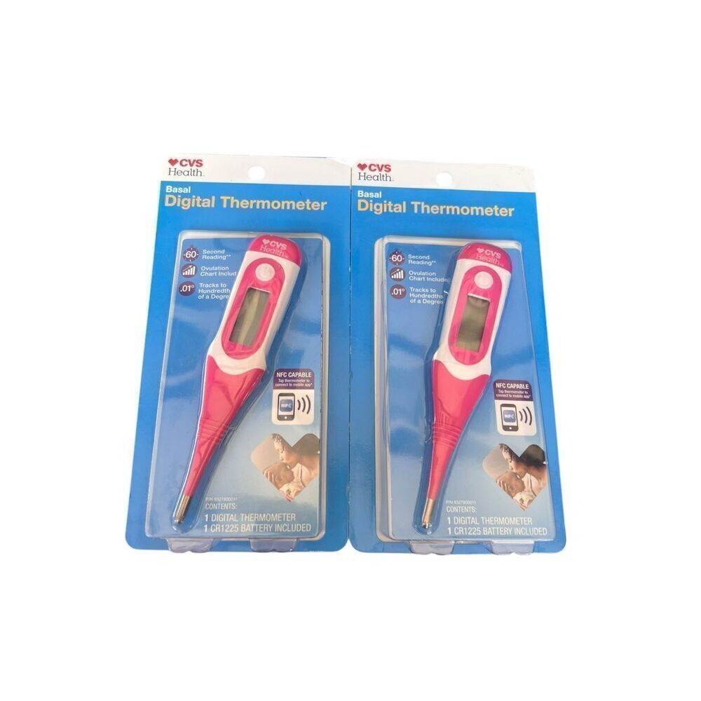 2 CVS Health Basal Digital ovulation Thermometers New NFC capable pregnancy